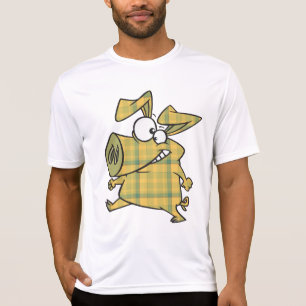 Plaid Cartoon Pig Funny Tartan Farm Animal T-Shirt