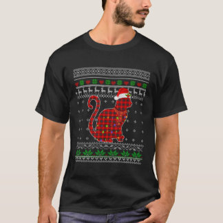 Plaid Cat Ugly Christmas Sweater Pajama Matching F
