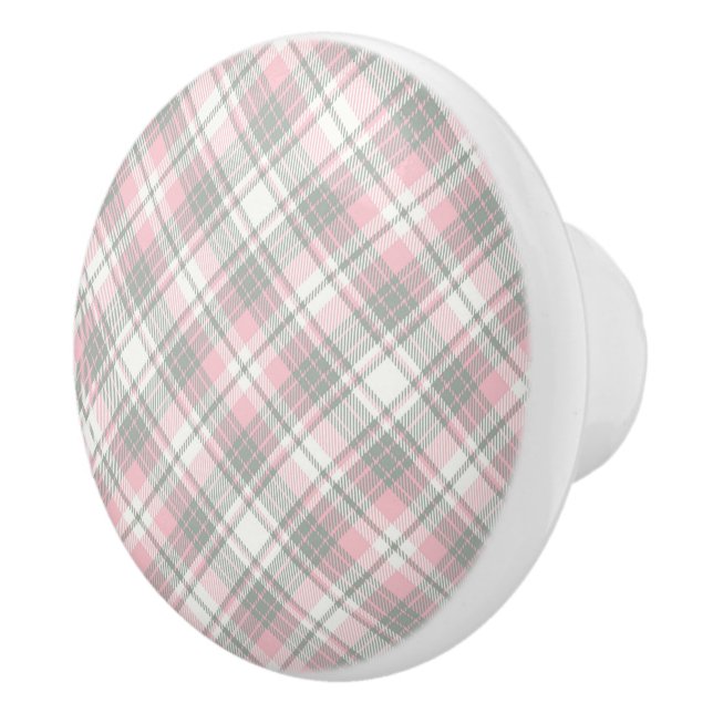 Plaid Ceramic Knob (Right)