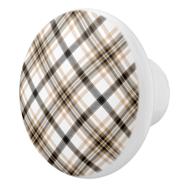 Plaid Ceramic Knob (Right)