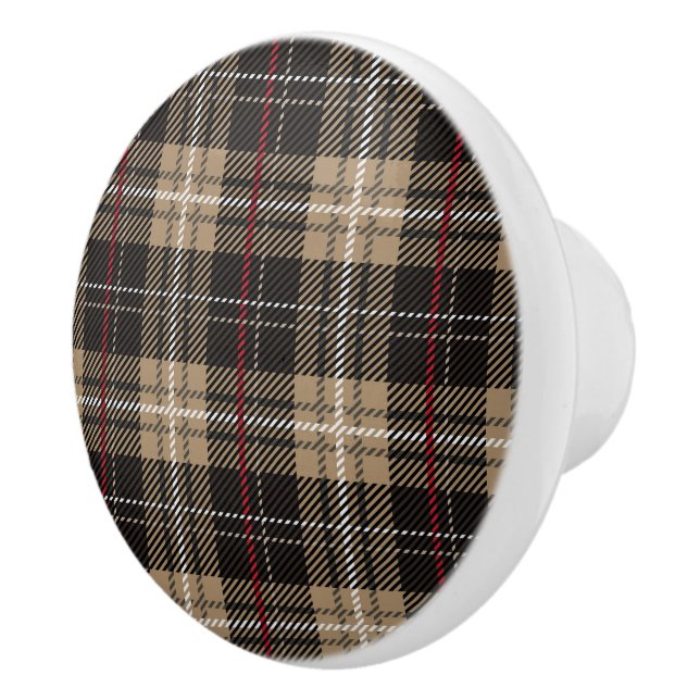 Plaid Ceramic Knob (Right)