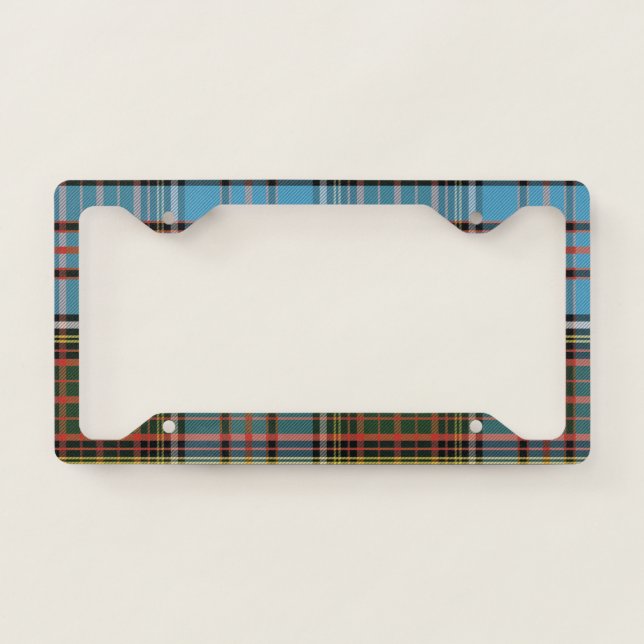 Plaid Check Anderson Rustic Tartan License Plate Frame (Front)