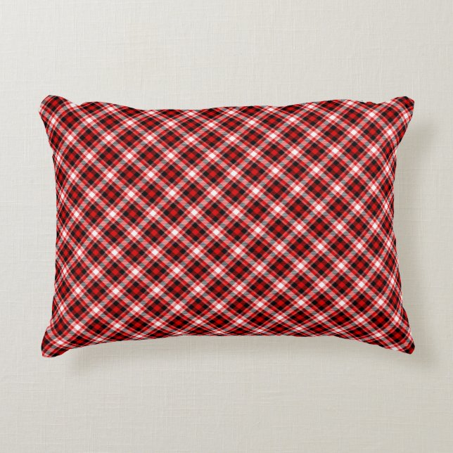 Plaid Checks Fabric Texture Pattern-68767 Accent Pillow (Front)