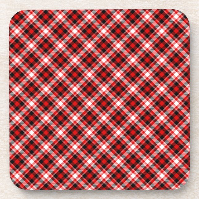 Plaid Checks Fabric Texture Pattern-68767 Beverage Coaster (Front)