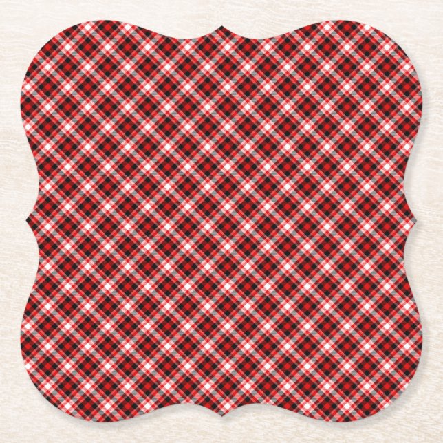 Plaid Checks Fabric Texture Pattern-68767 Paper Coaster (Front)