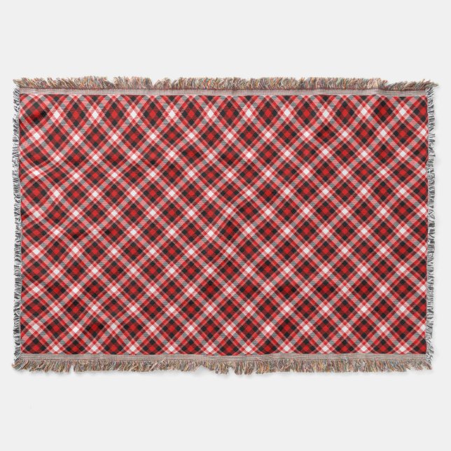 Plaid Checks Fabric Texture Pattern-68767 Throw Blanket (Front)