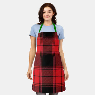 Plaid Chef Apron   Cute Red Black Baker