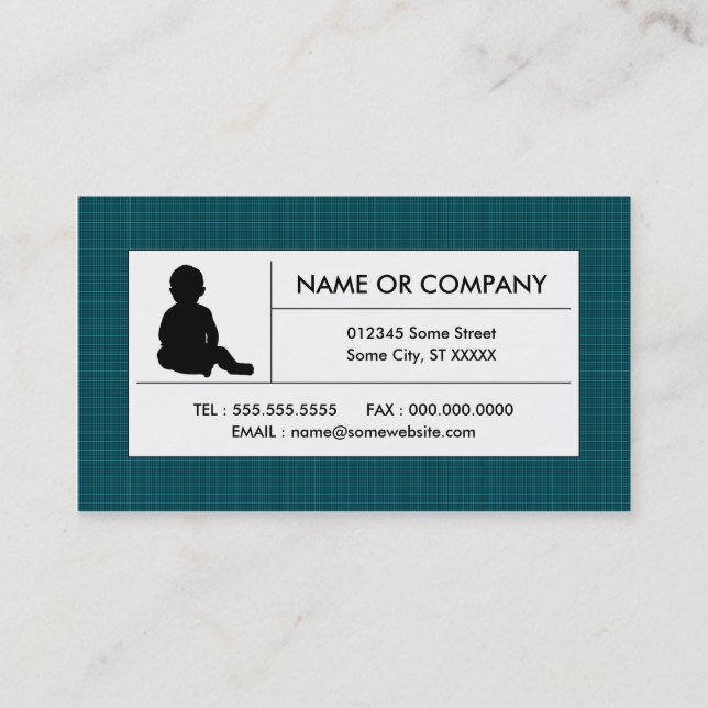 plaid childcare business card (Front)