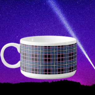 Plaid Chili Bowl – Blue & Lavender Checkered