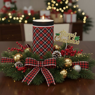 Plaid  Christmas  Candle
