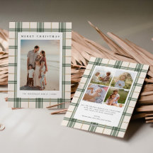 Plaid Christmas Card with Photo