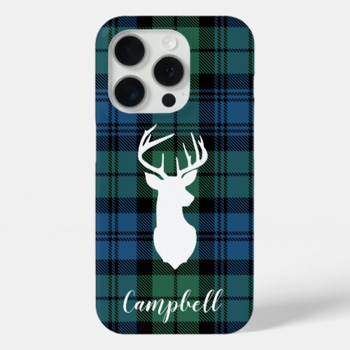 Plaid Christmas Clan Campbell Tartan iPhone 15 Pro Case