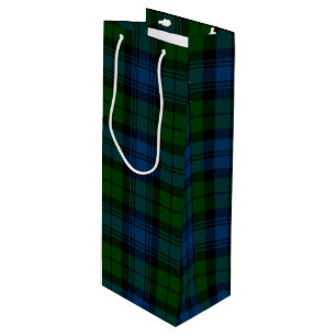Plaid Christmas Clan Military Campbell Green Check Wine Gift Bag
