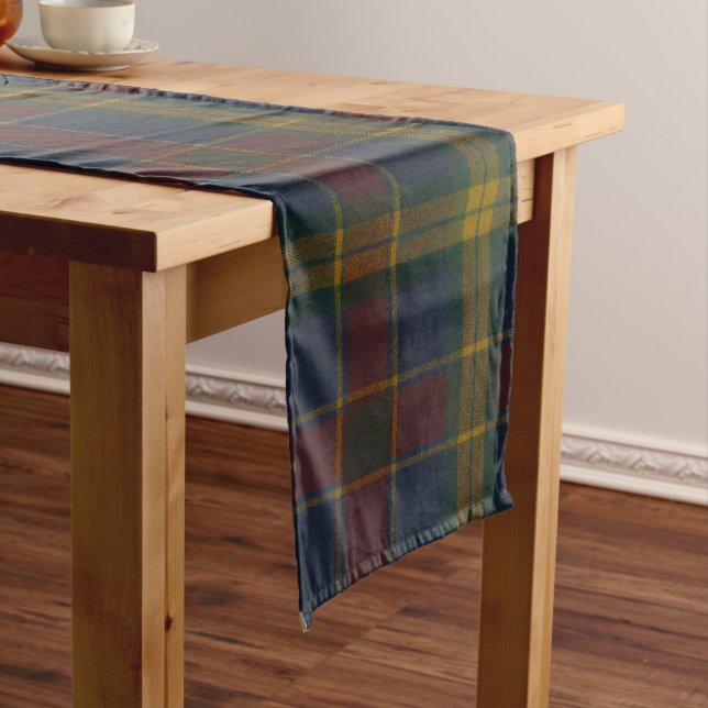 Plaid Christmas Classic Red Green Tartan Pattern Long Table Runner (In Situ)