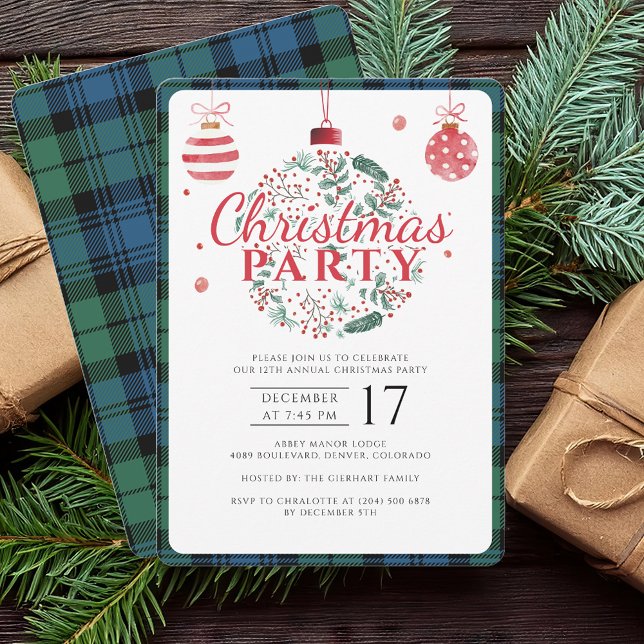 Plaid Christmas Elegant Campbell Tartan Holidays Invitation (Elegant Rustic Plaid Christmas Holidays Party Campbell Tartan Invitation)