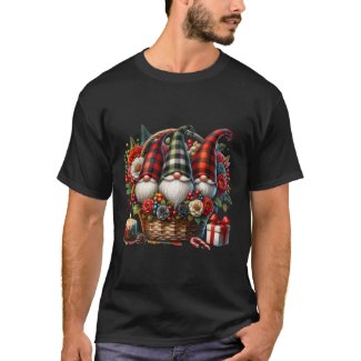 Plaid Christmas Gnomes Galore T-Shirt