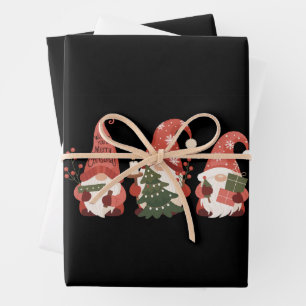 Plaid Christmas Gnomes Santa Funny Merry Christmas Wrapping Paper Sheets