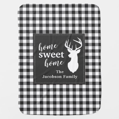 Plaid Christmas Holiday Home Sweet Baby Blanket