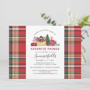 Plaid Christmas Holidays Favorite Things Party Invitation