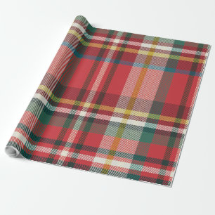 Plaid Christmas Holidays Red and Green Wrapping Paper