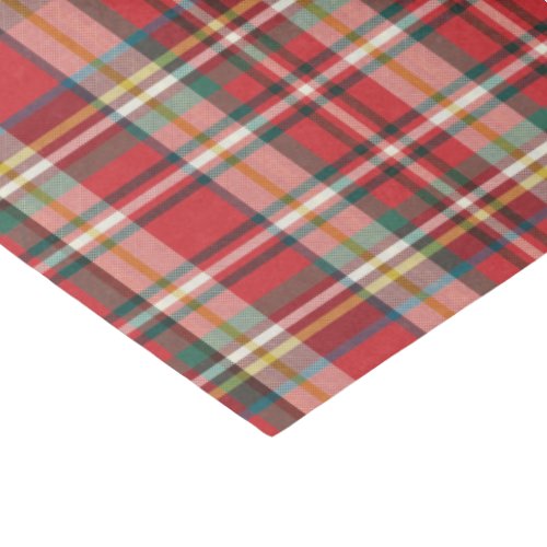 Plaid Christmas Holidays Red Check Rustic Tissue Paper