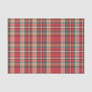 Plaid Christmas Holidays Red Check Rustic Tissue Paper