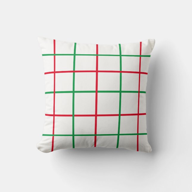 Plaid Christmas "Joy!" Throw Pillow (Front)