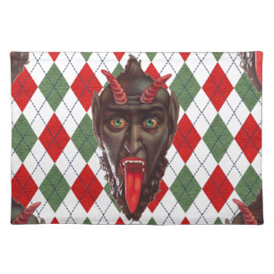 plaid christmas krampus cloth placemat