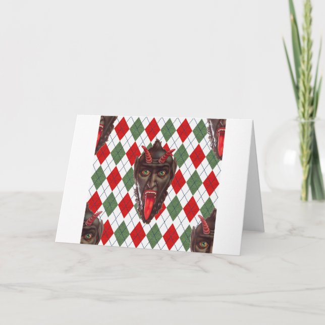 plaid christmas krampus holiday card (Front)