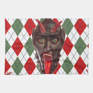 plaid christmas krampus towel