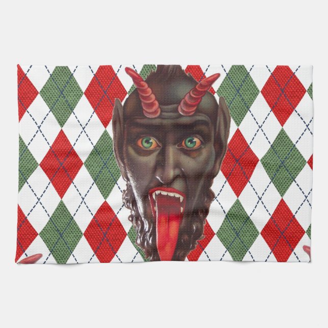 plaid christmas krampus towel (Horizontal)