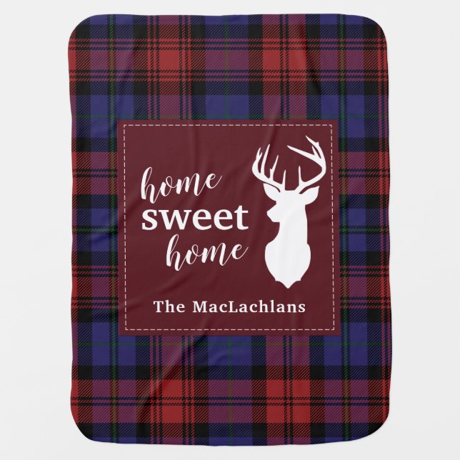 Plaid Christmas MacLachlan Personalized Tartan Baby Blanket (Front)