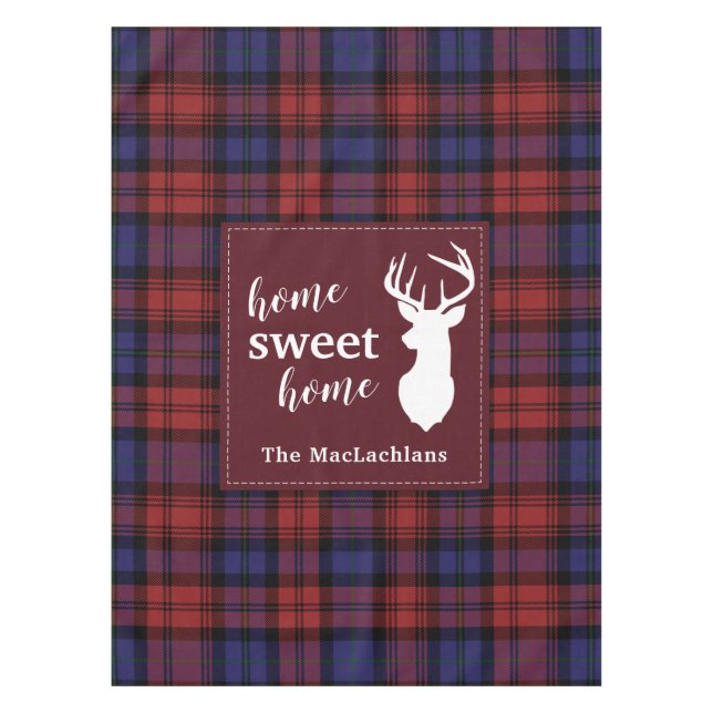 Plaid Christmas MacLachlan Personalized Tartan Tablecloth (Front)