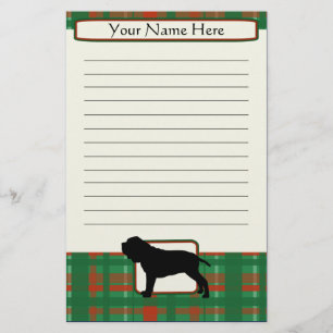 Plaid Christmas Neapolitan Mastiff Stationery
