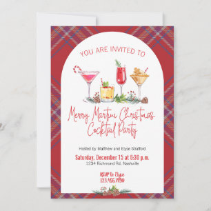 Plaid Christmas Party Holiday Cocktail Work Party Invitation