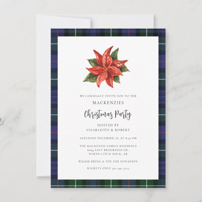 Plaid Christmas Party MacKenzie Tartan Invitation (Front)