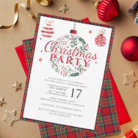 Plaid Christmas Party Rustic Stewart Tartan