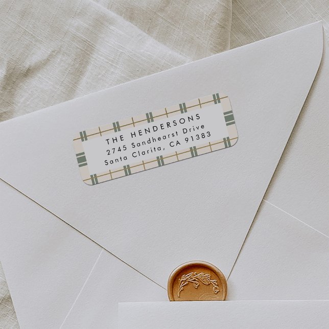 Plaid Christmas Return Address Label (Creator Uploaded)