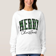 Plaid Christmas Sweatshirt | Women's Green