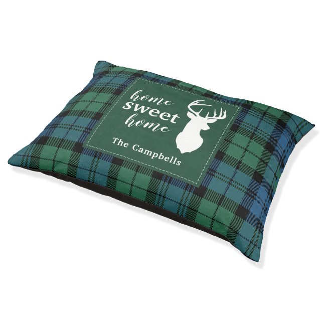 Plaid Christmas Sweet Home Clan Campbell Tartan Pet Bed (Angled)