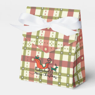 Plaid Christmas Tent Favor Box