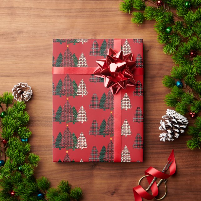 Plaid Christmas Tree Wrapping Paper (Holiday Gift)