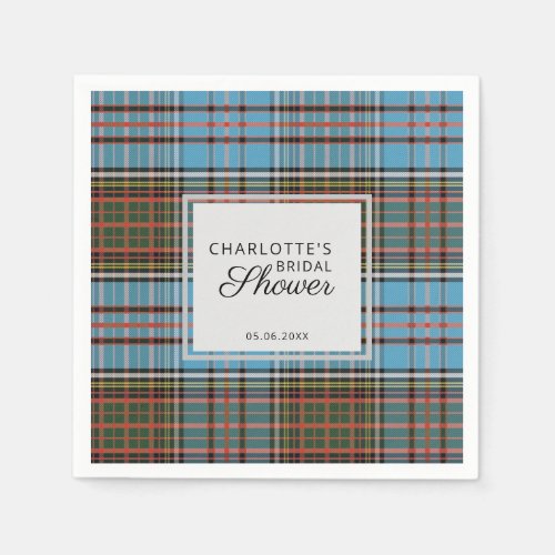 Plaid Clan Anderson Bridal Shower Tartan Paper Napkins