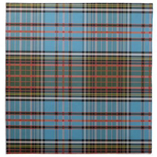 Plaid Clan Anderson Tartan Teal Brown Check  Cloth Napkin