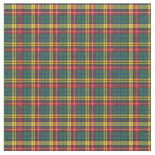 Plaid Clan Buchanan Tartan Green Red Yellow Check Fabric