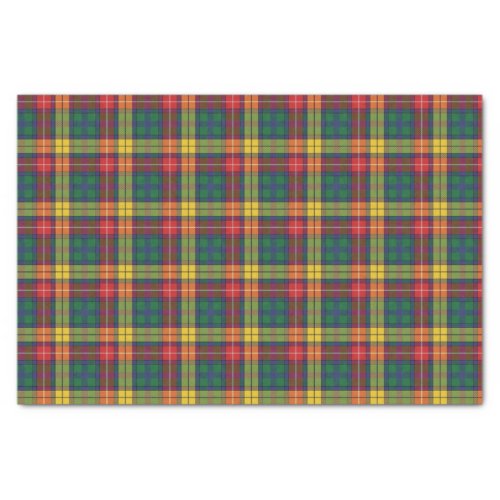 Plaid Clan Buchanan Yellow Red Green Check Tartan  Tissue Paper