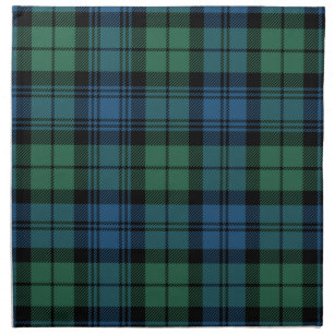 Plaid Clan Campbell Blue Green Tartan Cloth Napkin