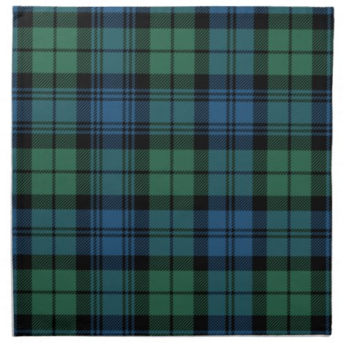 Plaid Clan Campbell Blue Green Tartan Cloth Napkin