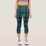 Plaid Clan Campbell Green Blue Tartan Capri Leggings<br><div class="desc">Upgrade your traditional winter wardrobe with these bold,  darker,  and quality leggings featuring Campbell Scottish tartan plaid pattern. Great for the holidays and perfect for any winter activities,  training,  or workouts. Awesome Scottish Clan tartan design.</div>
