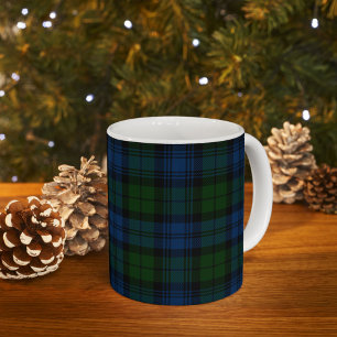 Plaid Clan Campbell Military Tartan Black Green Coffee Mug